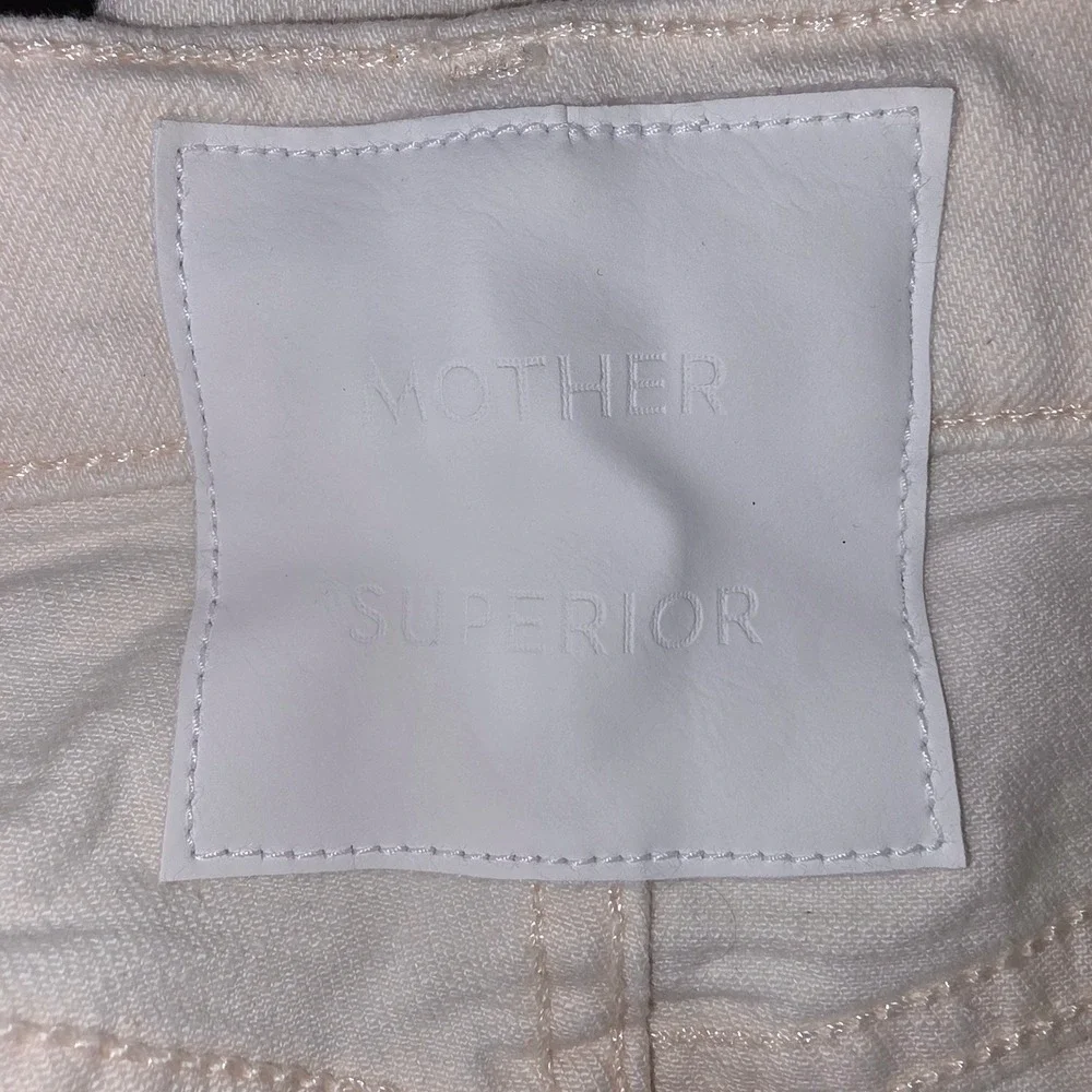 MOTHER SUPERIOR DENIM The Skipper Short And Long Fray Short Size 26 Natural EUC
